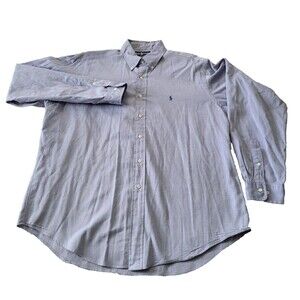 Ralph Lauren Shirt Mens XL 16.5 36/37 Purple Yarmouth Button Down Oxford